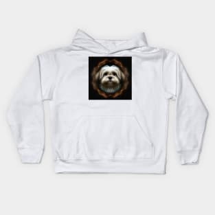 A Fractal Design of A Lhasa Apso Kids Hoodie